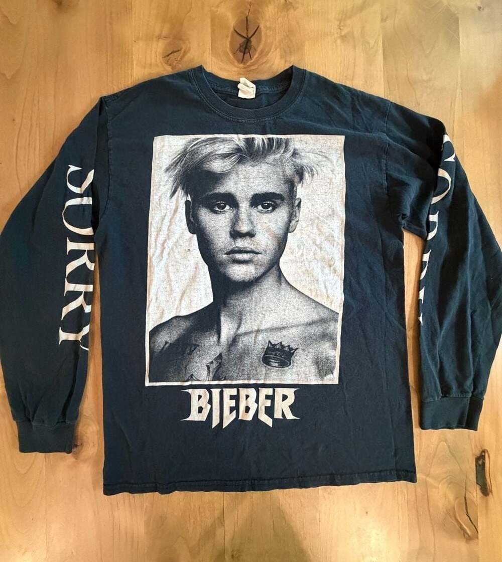 Gildan Justin Bieber Purpose Tour Sorry Long Sleeve Size M